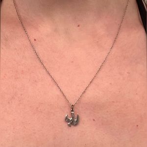 Sterling Silver Descending Dove Pendant Necklace